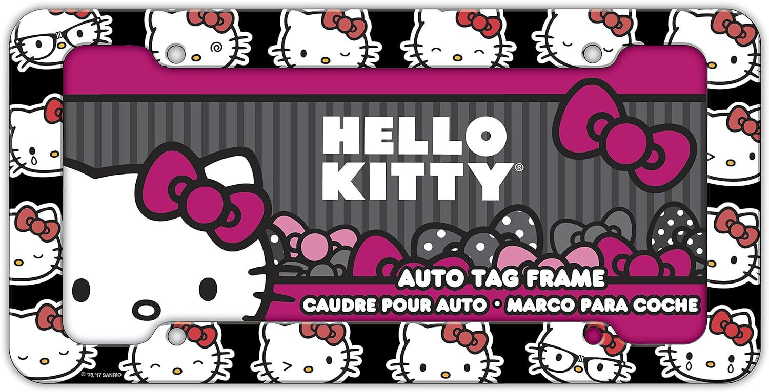 New Licensed Plastic License Plate Frame Cover Sanrio Hello Kitty