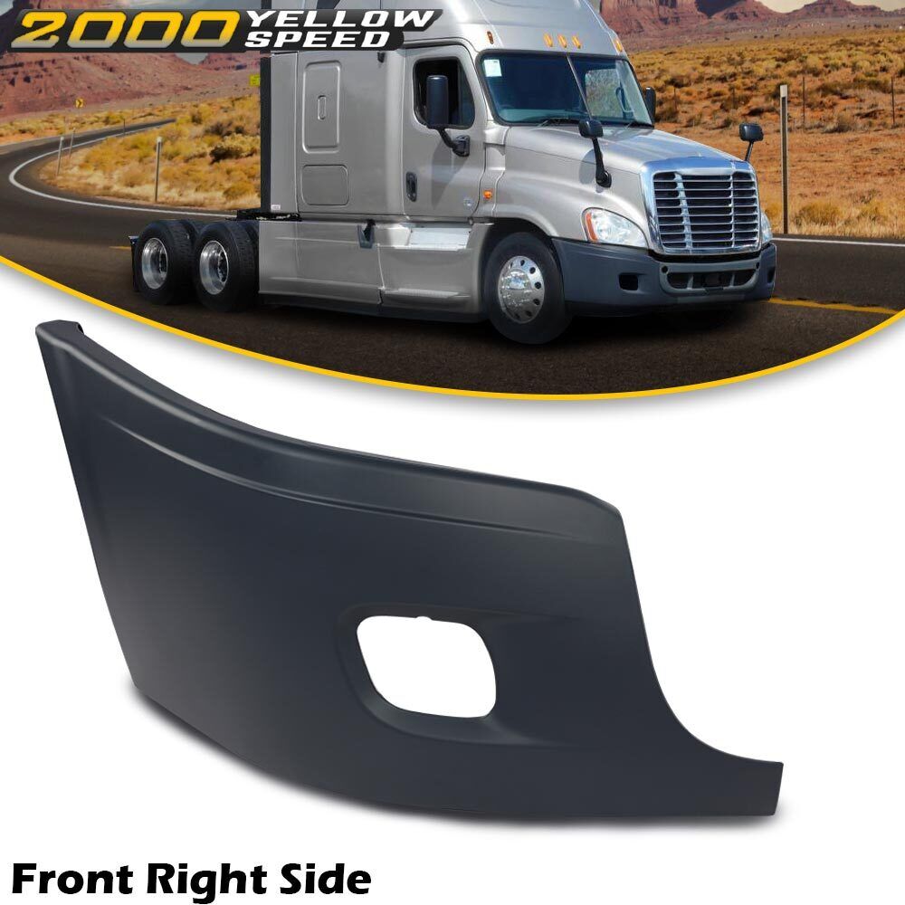 Bumper End Cover w/Fog Light Hole Right Side Fit For 08-17 Freightliner Cascadia