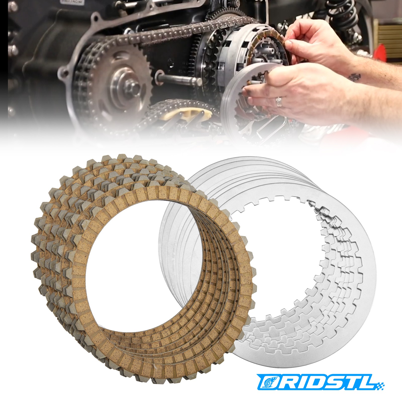 17PCS Extra Plate Clutch Kit Friction Steel for Harley Sportster Buell Big Twin