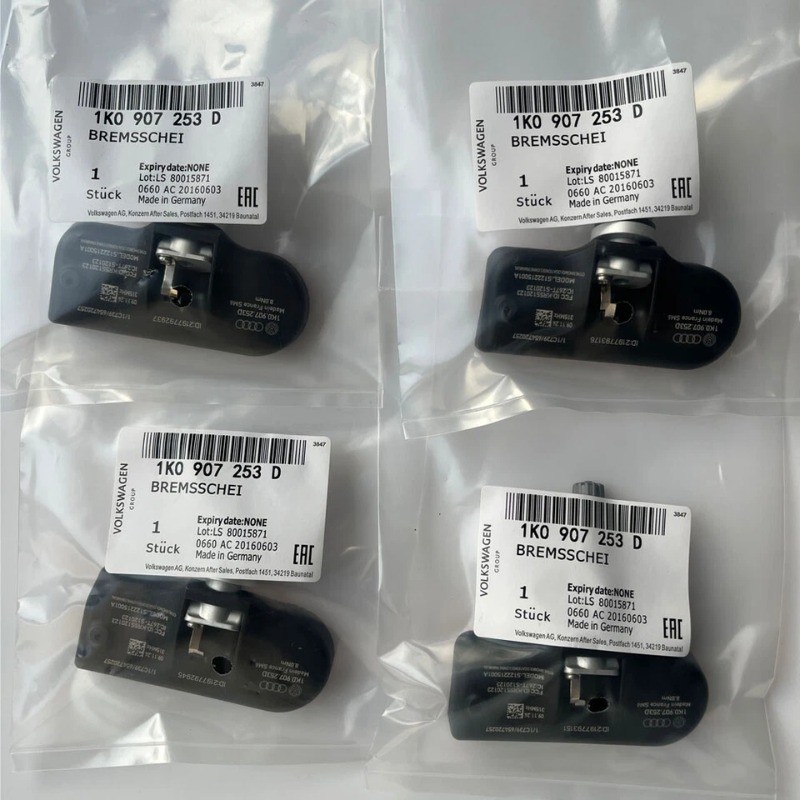 4PCS Genuine TPMS Tire Pressure Monitoring Sensor OEM 1K0907253D for AUDI VW