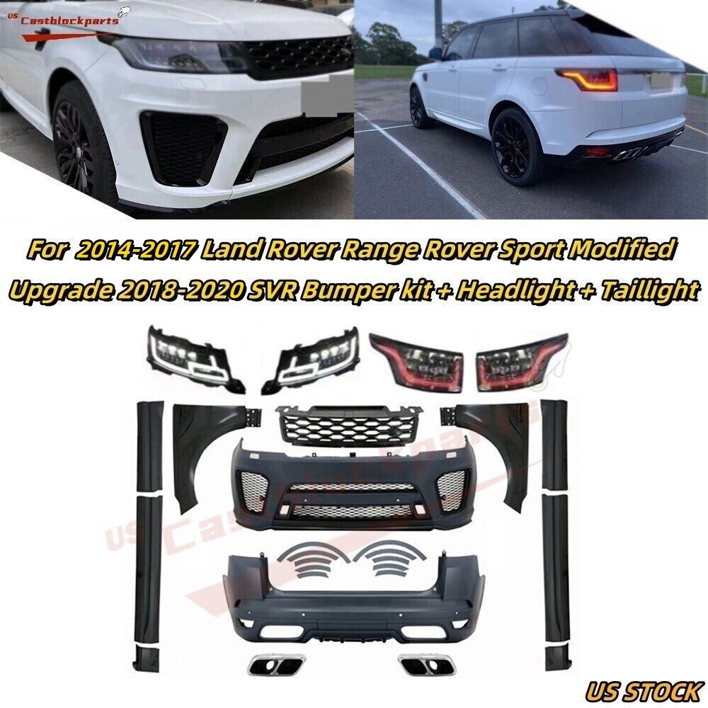 For 2015-2017 Land Rover Range Rover Sport Upgrade 18-21 SVR bumper Kit + Lights For 2015-2017 Land Rover Range Rover Sport Upgrade 18-21 SVR bumper Kit + Lights