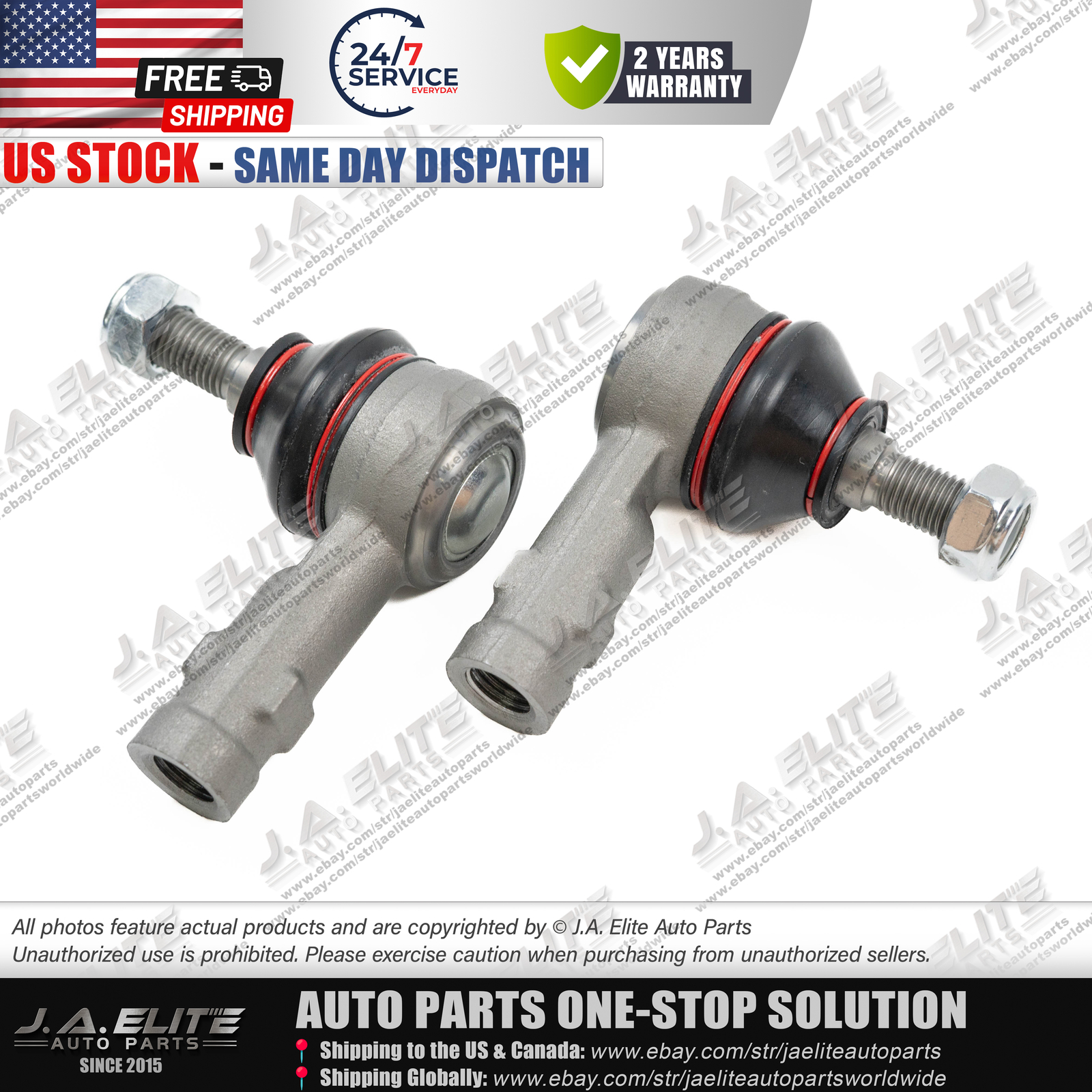 2 pcs Outer Tie Rod Ball Joints fit Bentley Mulsanne (2010+) 3Y0422811