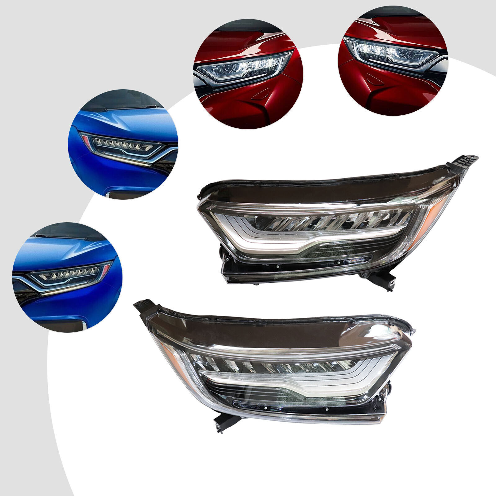 For Honda CRV Touring 2017-2021 1 Pair Front LED Headlights Left+Right Headlamps