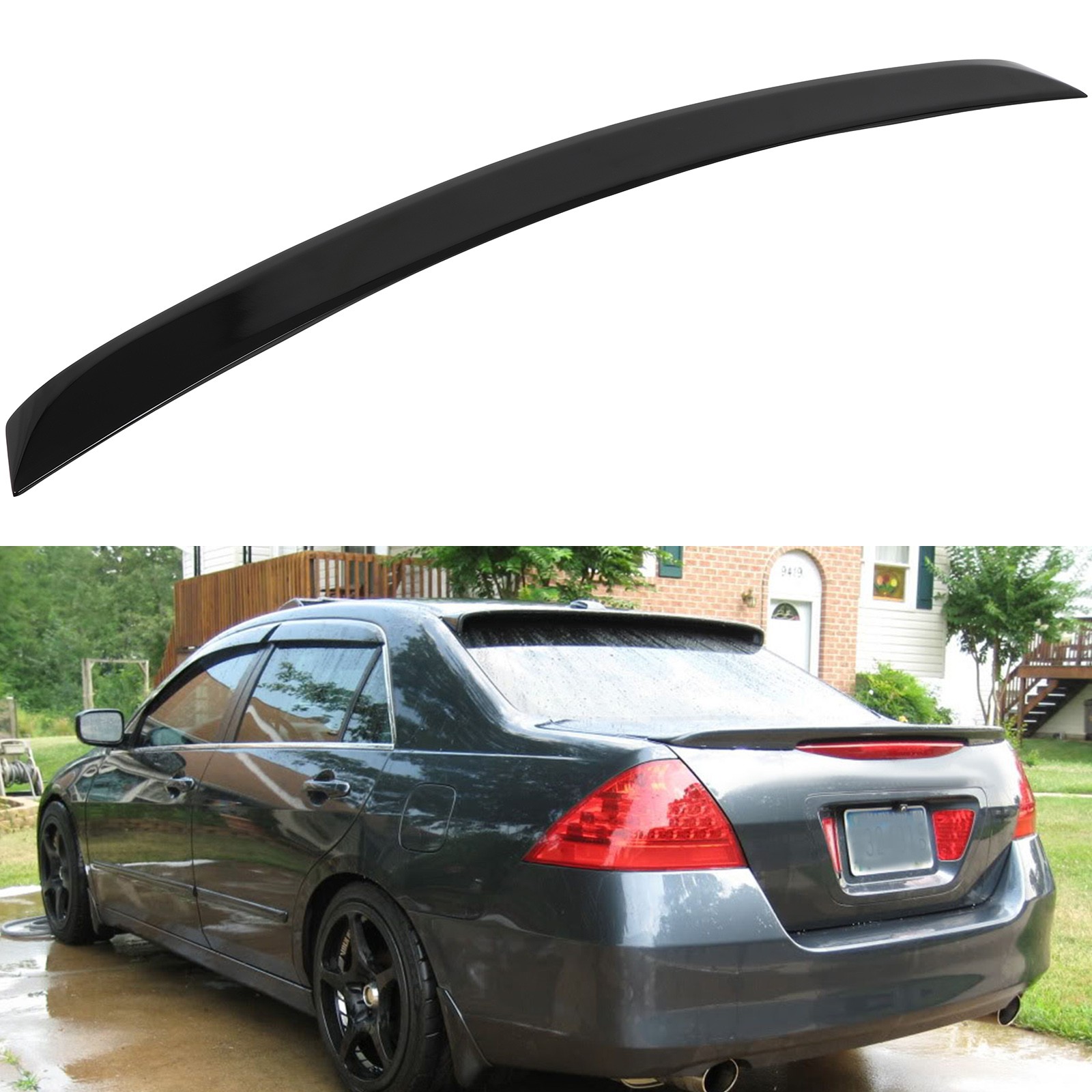 Rear Spoiler Lip Fits 2006-2007 Honda Accord Sedan Glossy Black New