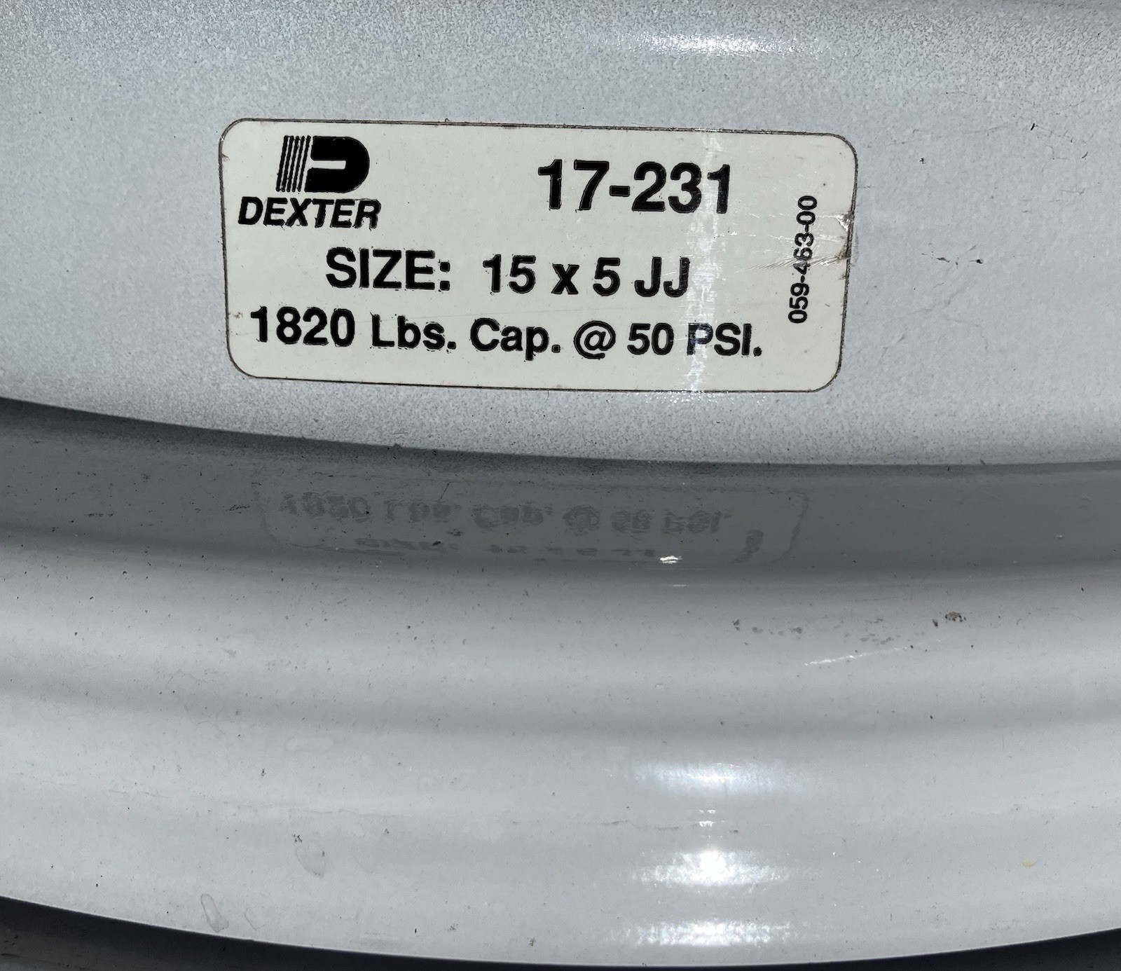Dexter - Dexter 17-231 - White Trailer Rim - Size: 15 x 5 JJ - Qty. 1 unit