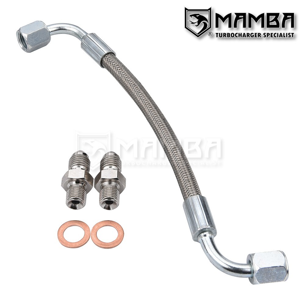 MAMBA 3934396 Vacuum Pump Oil Feed Line Fits 98.5~02 5.9L 12v/24v Cummins Dodge