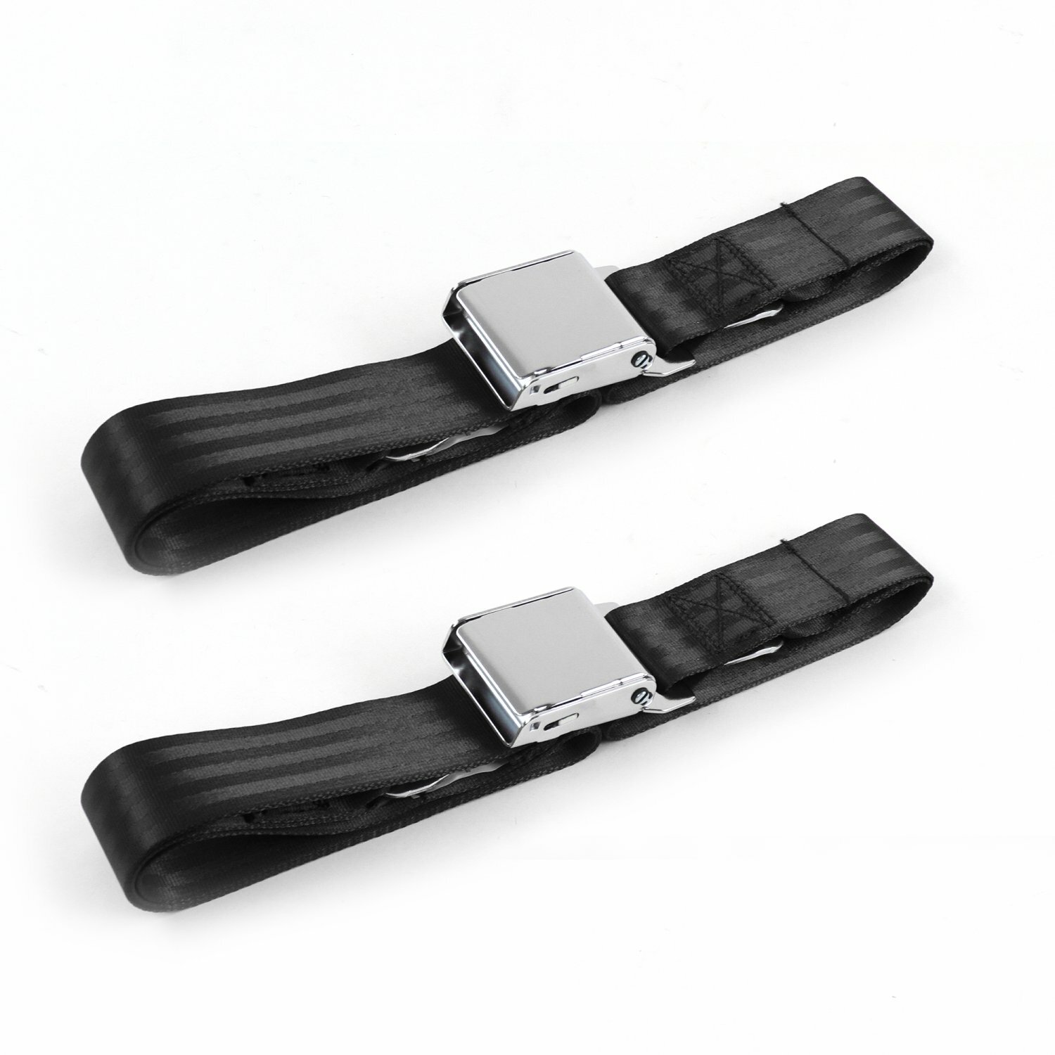 JP CJ/DJ 1971 - 1986  Airplane 2pt Black Lap Bucket Seat Belt Kit - 2 Belts 