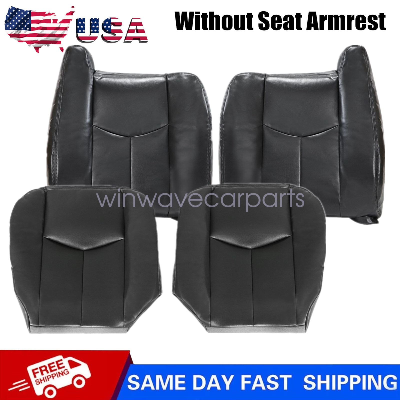 For 2003-2006 Chevy Silverado GMC Sierra Front Seat Covers NO Armrest Dark Gray