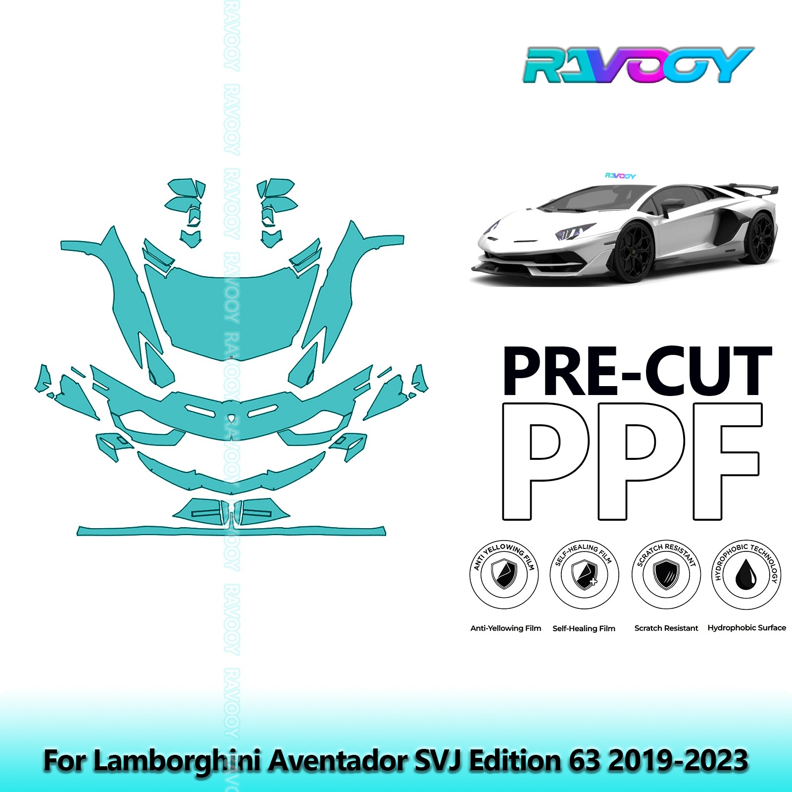  Paint Protection PPF Kit For Lamborghini Aventador SVJ Edition 63 2019-2023