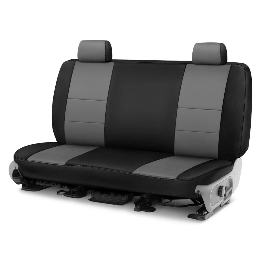 Coverking Premium Leatherette 2nd Row Black & Medium Gray Custom Seat Covers