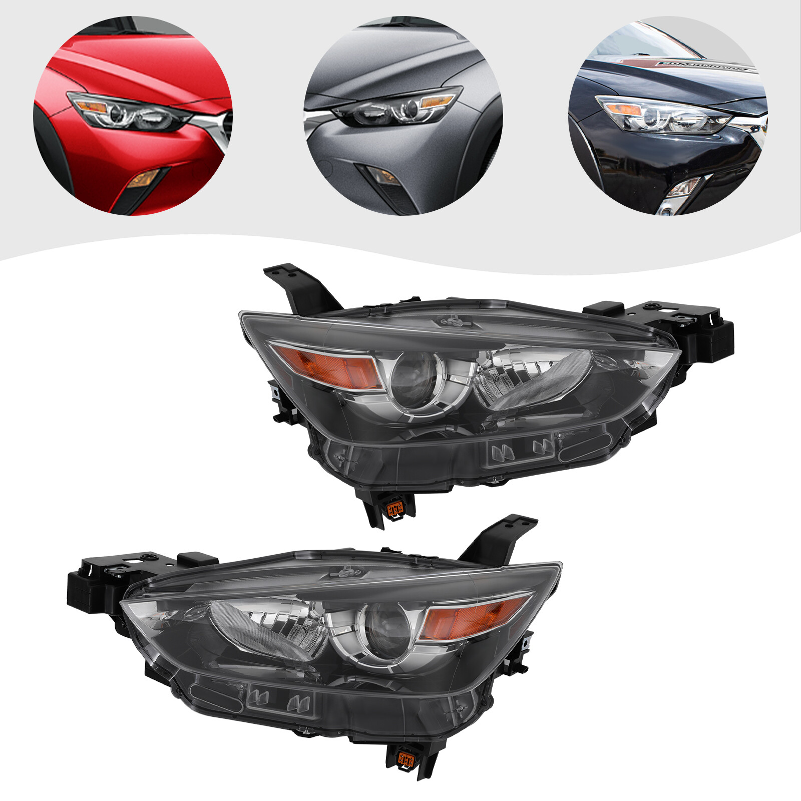 For 2016-2022 Mazda CX-3 Headlight Halogen Headlamps w/o LED DRL Left&Right Pair