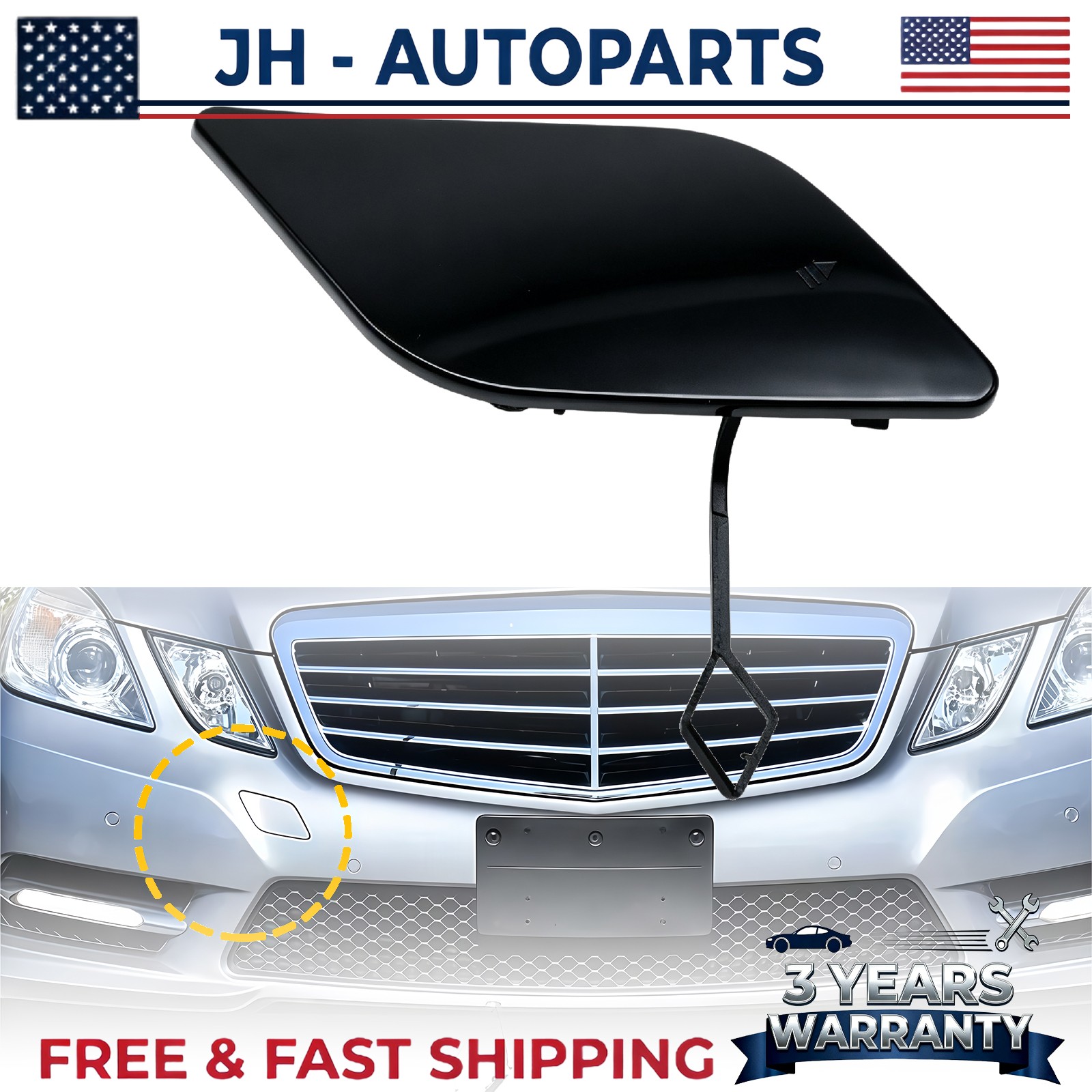 For A2128850126 Mercedes-benz E350 Car Front Bumper Tow Hook Cover 2011- 2013