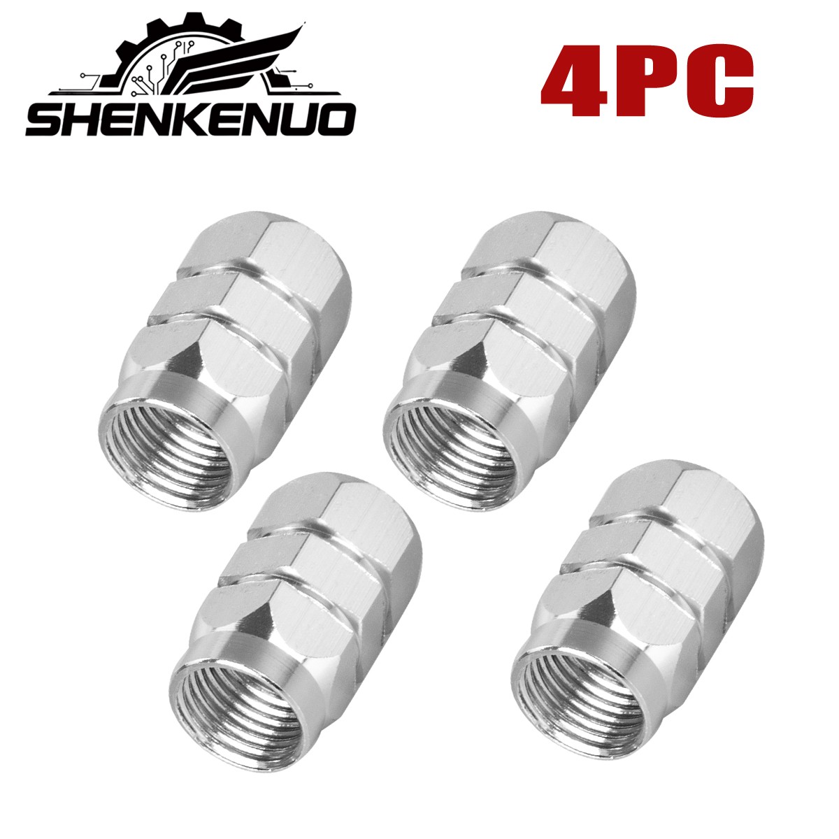 4PC Silver Aluminum Tire/Rim Valve Stem/Wheel Dust Cover Caps US Stock