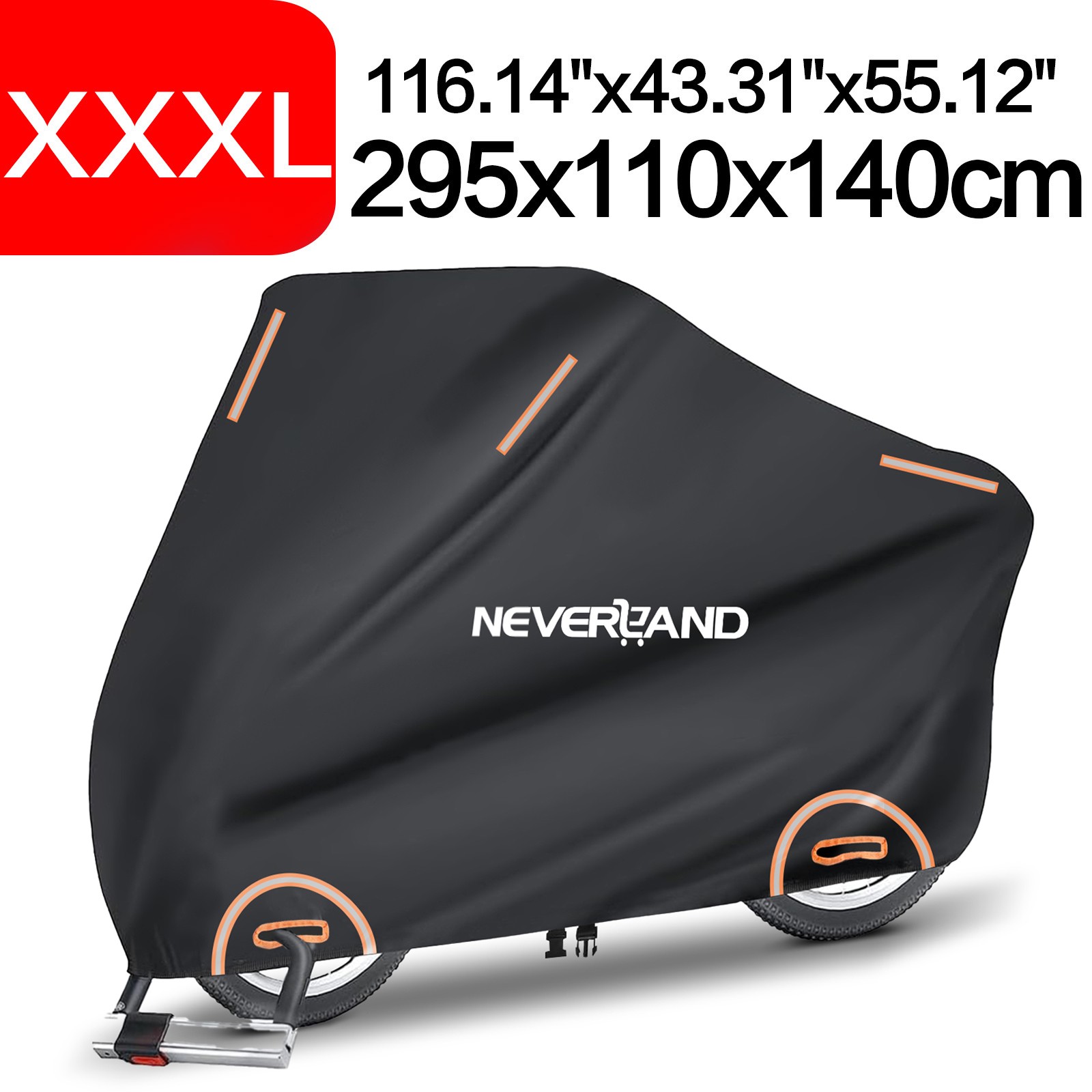 3XL Motorcycle Cover Waterproof Heavy Duty for Winter Outside Storage Snow Rain