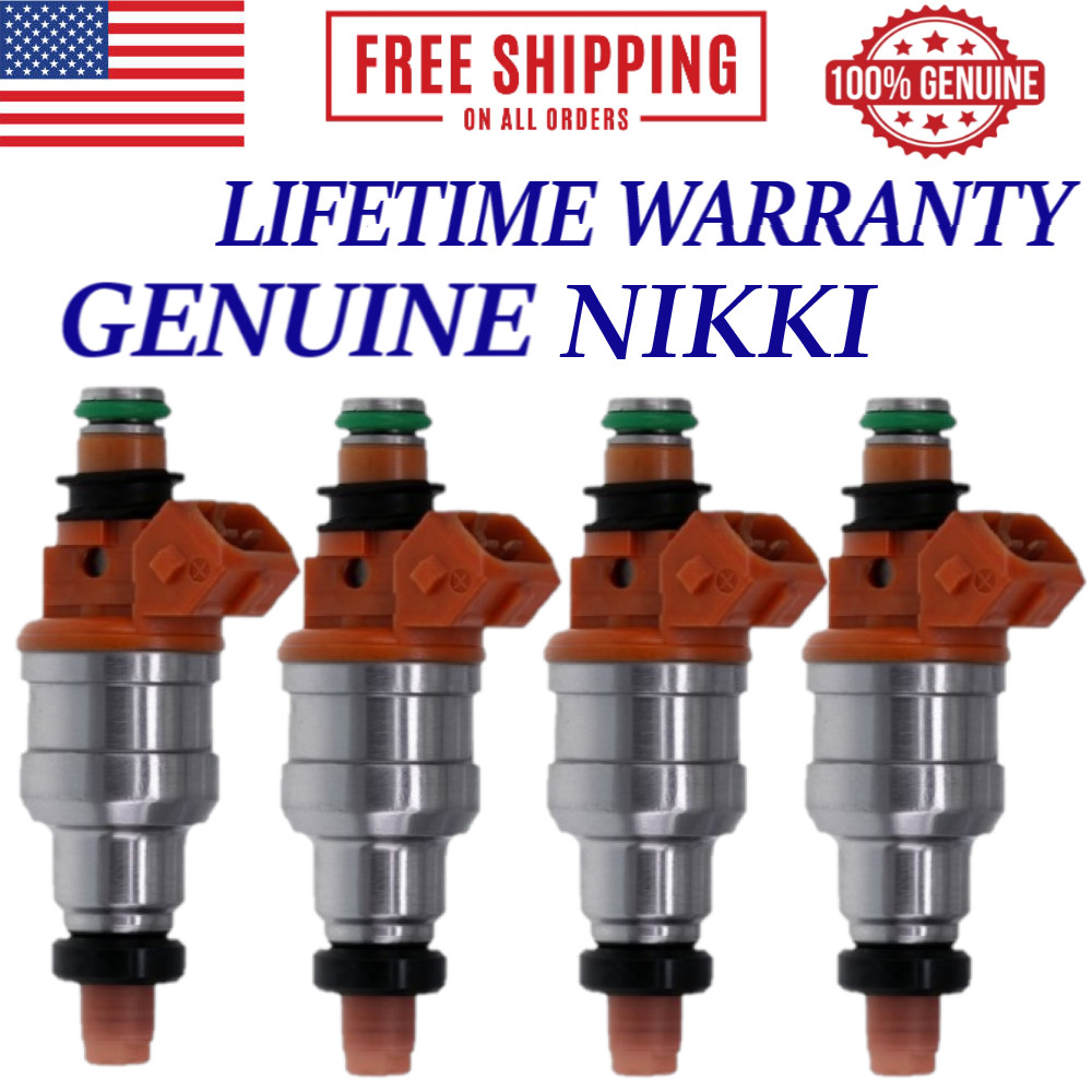 GENUINE NIKKI x4 Fuel Injectors For 1991-92 Mitsubishi, Eagle, Plymough 1.5L I4