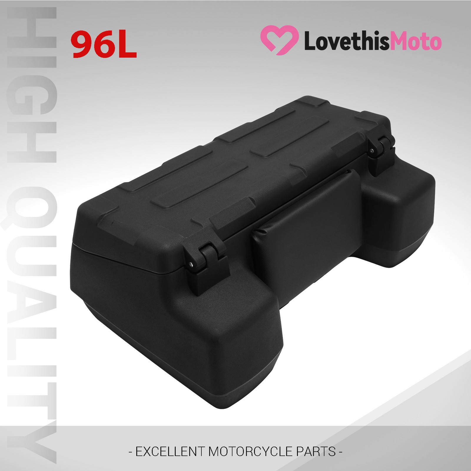 96L Large ATV Rear Trunk Tool Box Helmet Cargo Storage Box Waterproof Durable