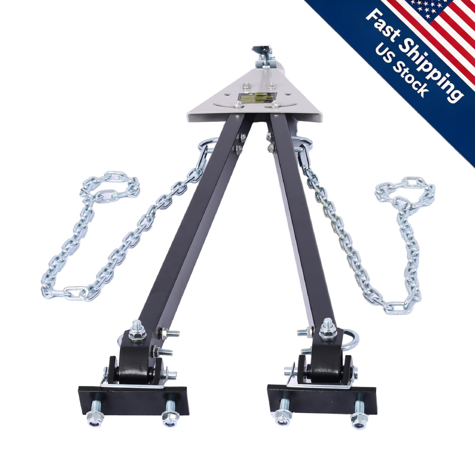 Max Capacity 5000LB Adjustable Tow Bar with 2 Chains Bumper Mount Tow Bar