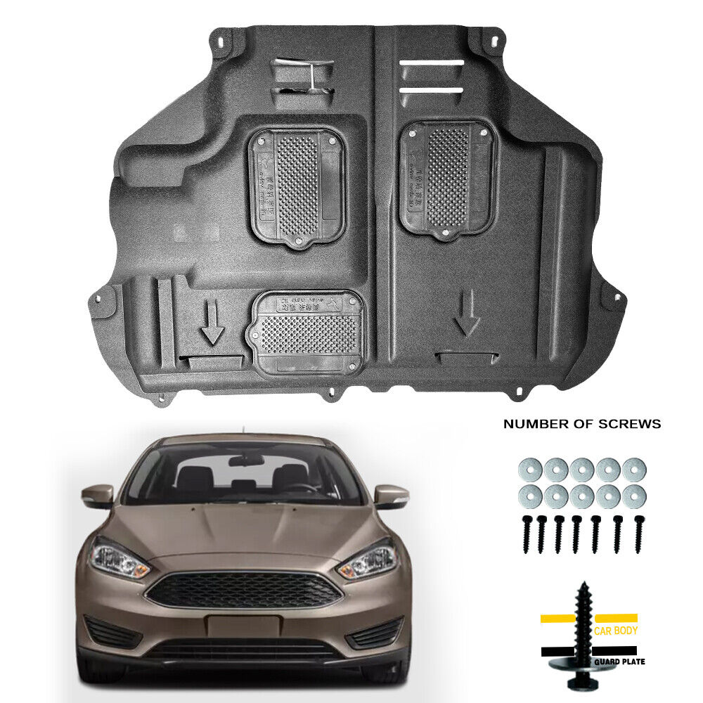 Black Front Engine Under Cover Splash Shield Protection For Ford Focus 2012-2018