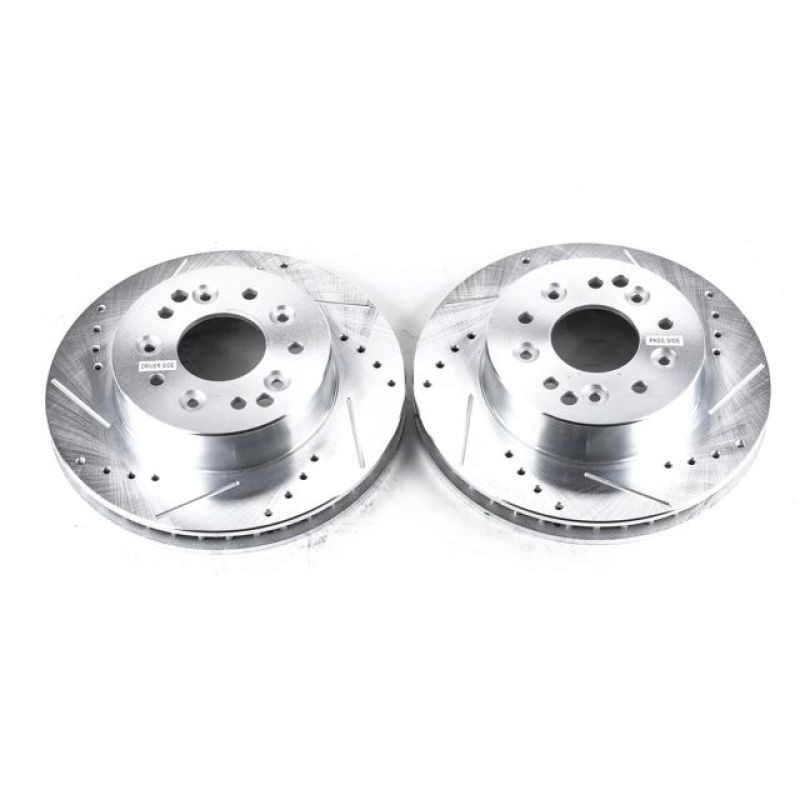 Power Stop For 63-82 Chevrolet Corvette Rear Evolution Drilled & Slotted Rotors