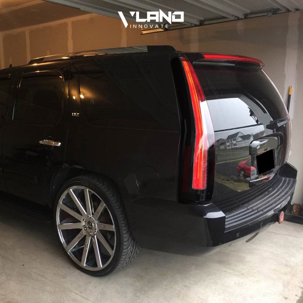 VLAND LED Smoked Lens Tail Lights Fit 2007-2014 Yukon Suburban Tahoe Rear Larmps