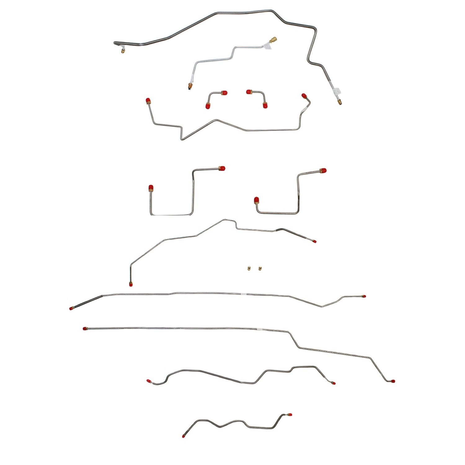 JEGS Complete Brake Line Set for 2000-2004 Chevy S10 2WD Extended Cab Truck