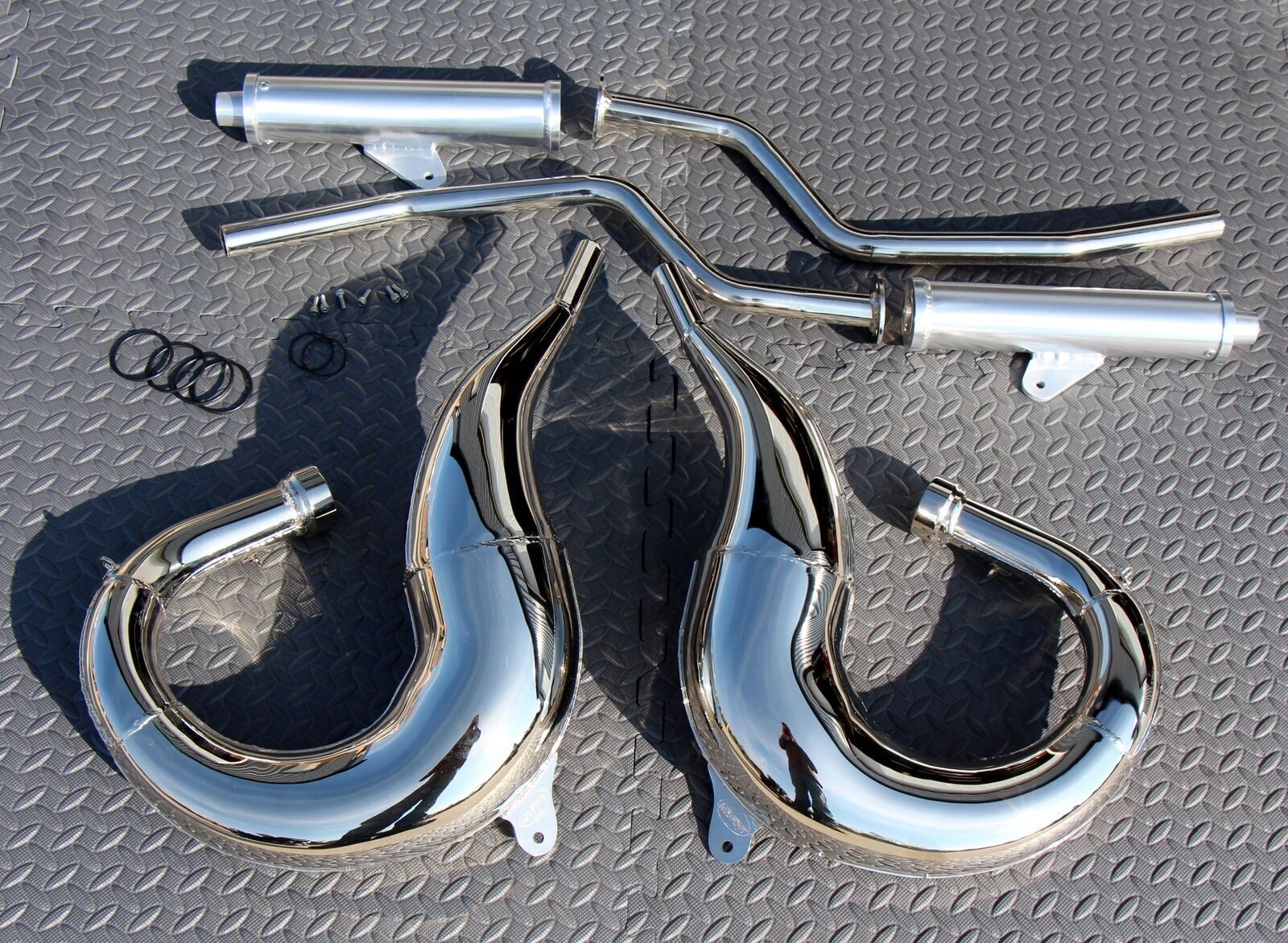 Yamaha Banshee SHOW CHROME in frame SHEARER drag pipes small bore