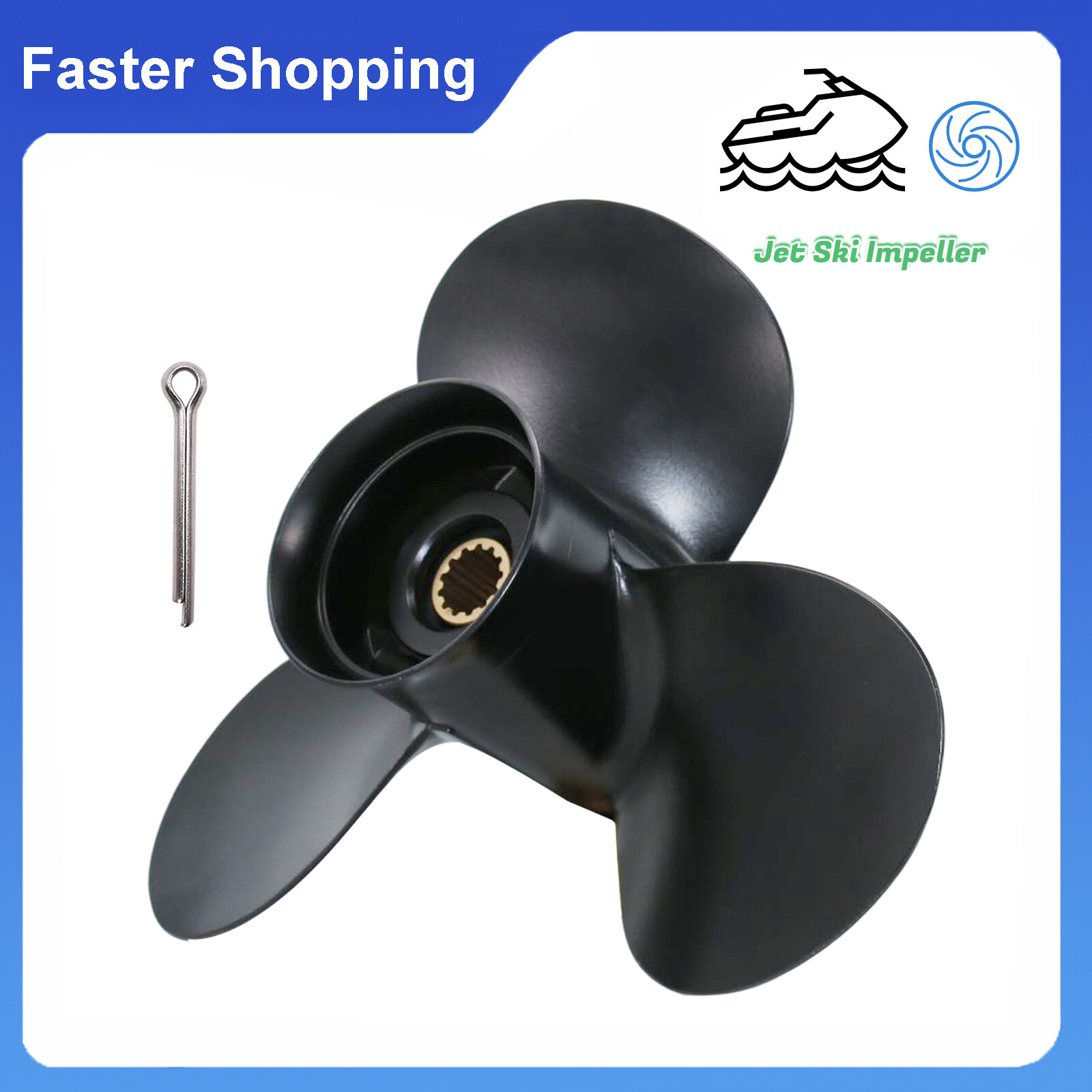 Outboard Propeller 11.1x13 for Tohatsu Nissan Engine 35-50HP 13 Tooth 11 1/8x13