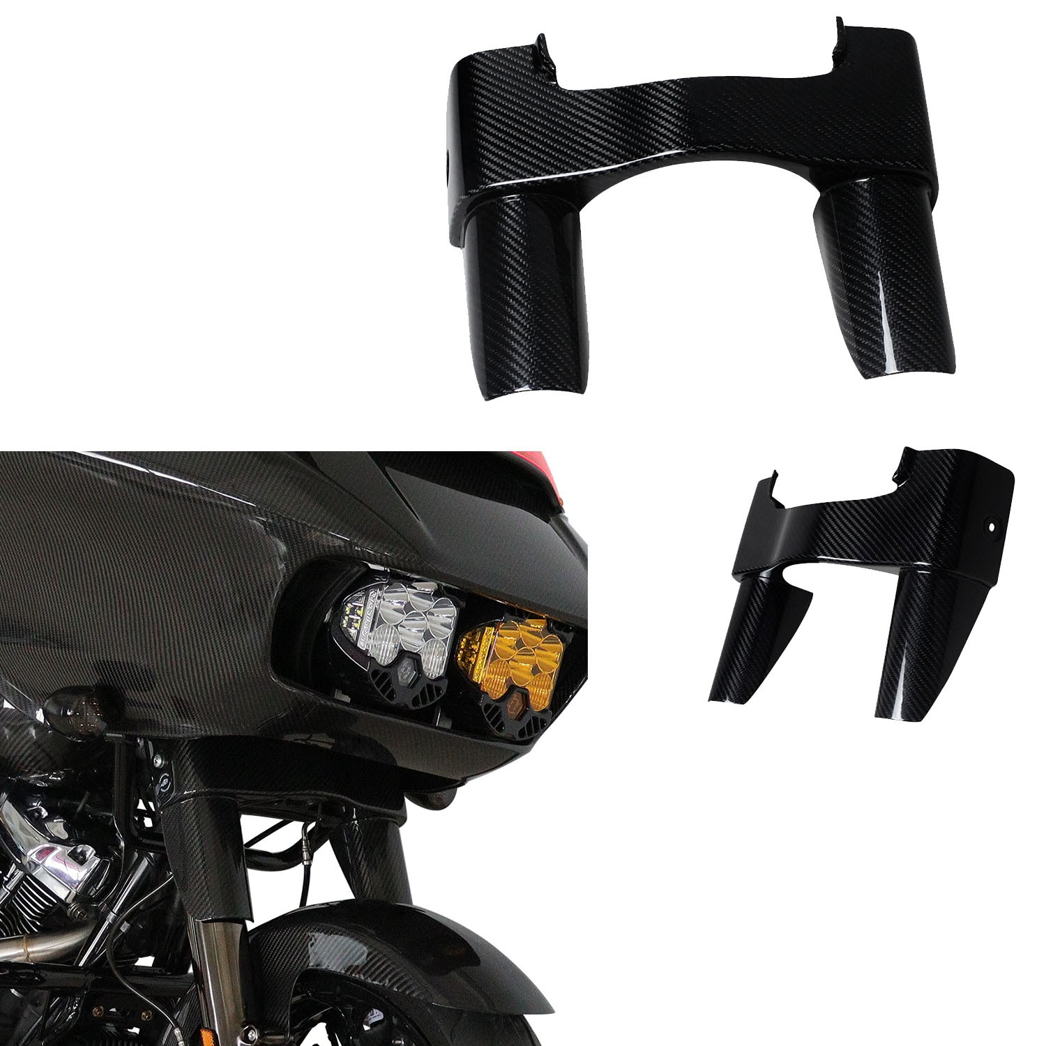 100% Carbon Fiber Upper Front Fork Tube Slider Cover for Harley 2014-23 Touring