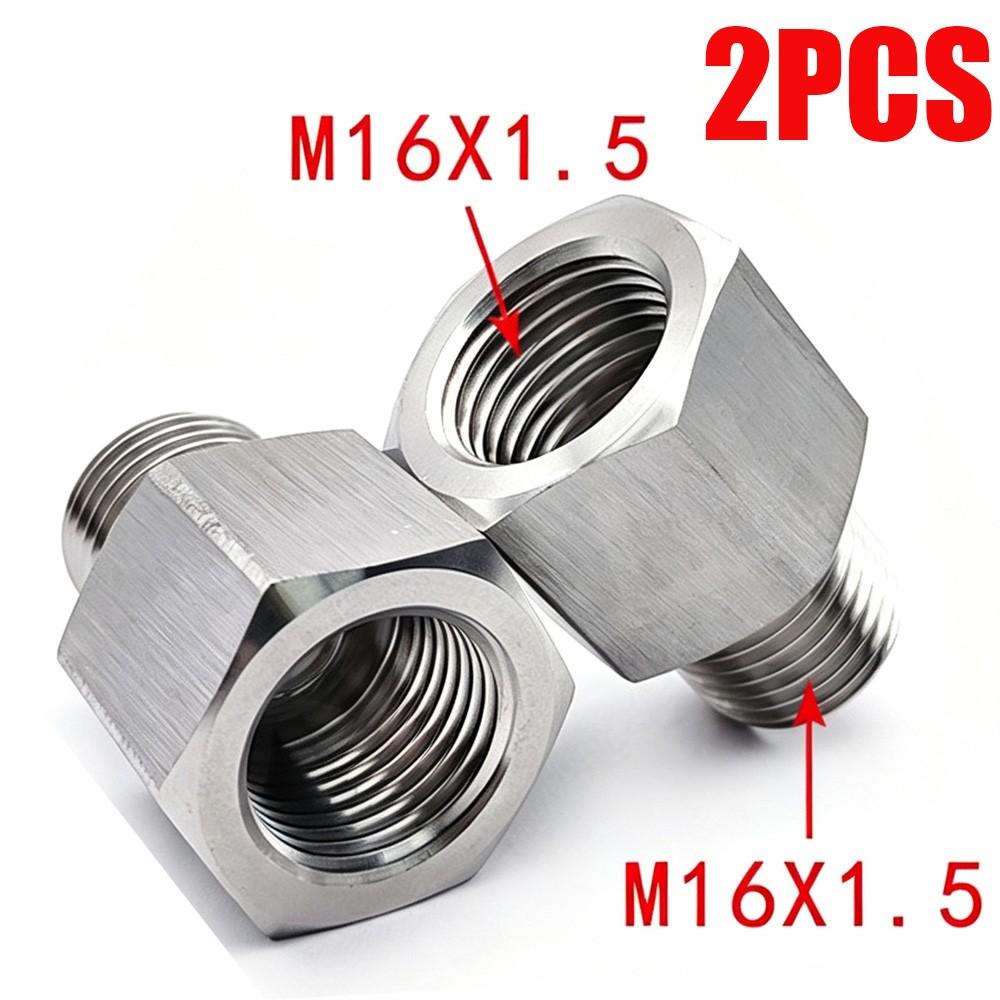 2X M16x1.5 Female to M16x1.5 Male Stainless Pressure Sensor Fittings Adapter USA