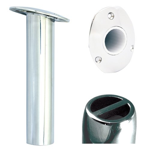 Tigress Oval Head SS Gunnel Mount Rod Holder - 15 Degree - 9\