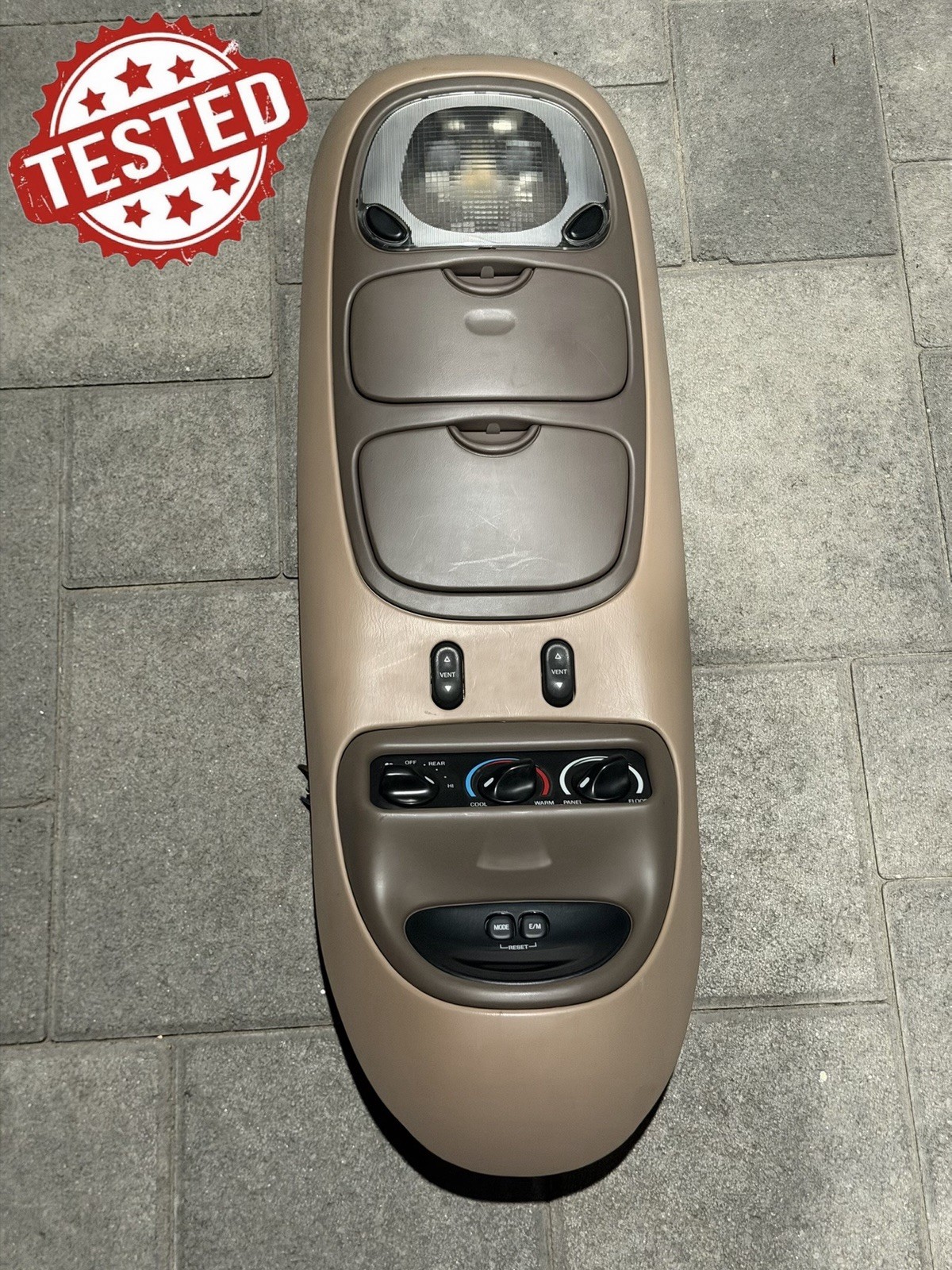 TESTED 1997-2002 Ford Expedition Excursion Navigator Overhead Console Brown OEM TESTED 1997-2002 Ford Expedition Excursion Navigator Overhead Console Brown OEM
