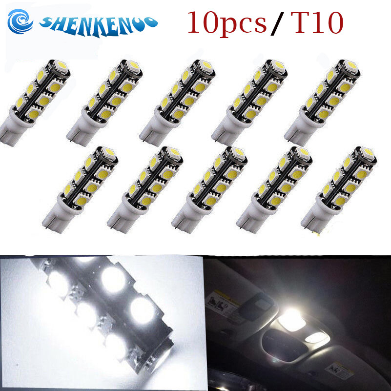 10pcs Super White T10 RV Camper 13-SMD 5050 Car LED Light Bulbs 12V 194 921 912