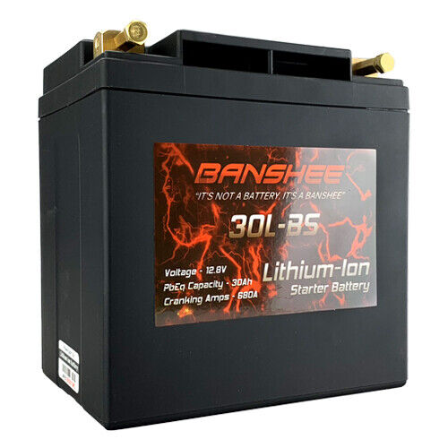 Banshee YTX30L-BS High Performance Maintenance Free LifePO4 Motorcycle Battery