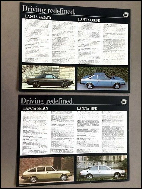 1981 1980 Lancia Zagato Beta Coupe HPE Original 1-page Sales Brochure Card