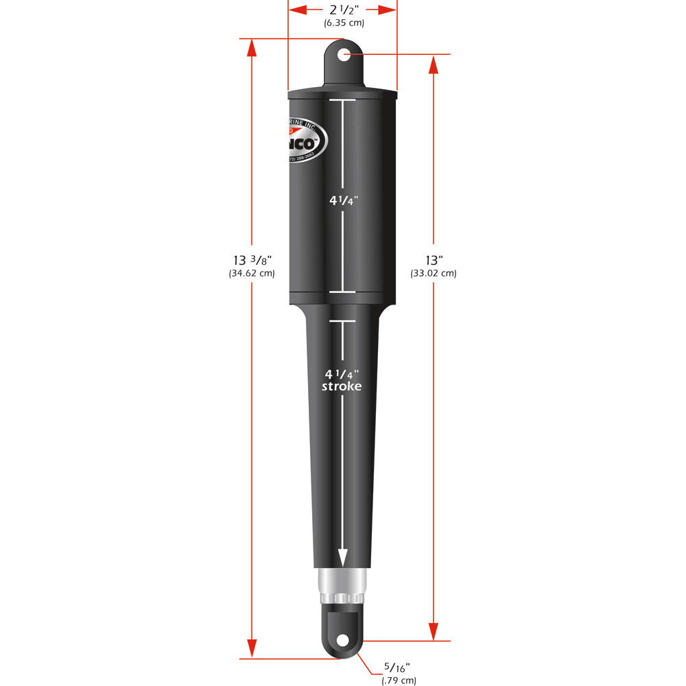 Lenco 102 Series Standard Actuator - 12V - 4-1/4\