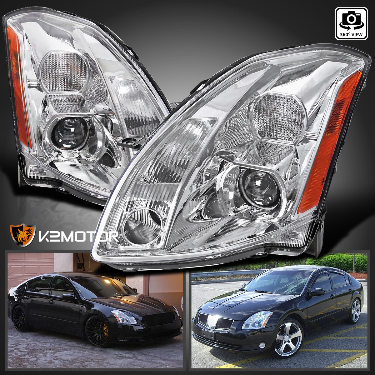 Fits 2004-2006 Maxima Replacement Projector Headlights Lamps LH+RH 04 05 06 Fits 2004-2006 Maxima Replacement Projector Headlights Lamps LH+RH 04 05 06