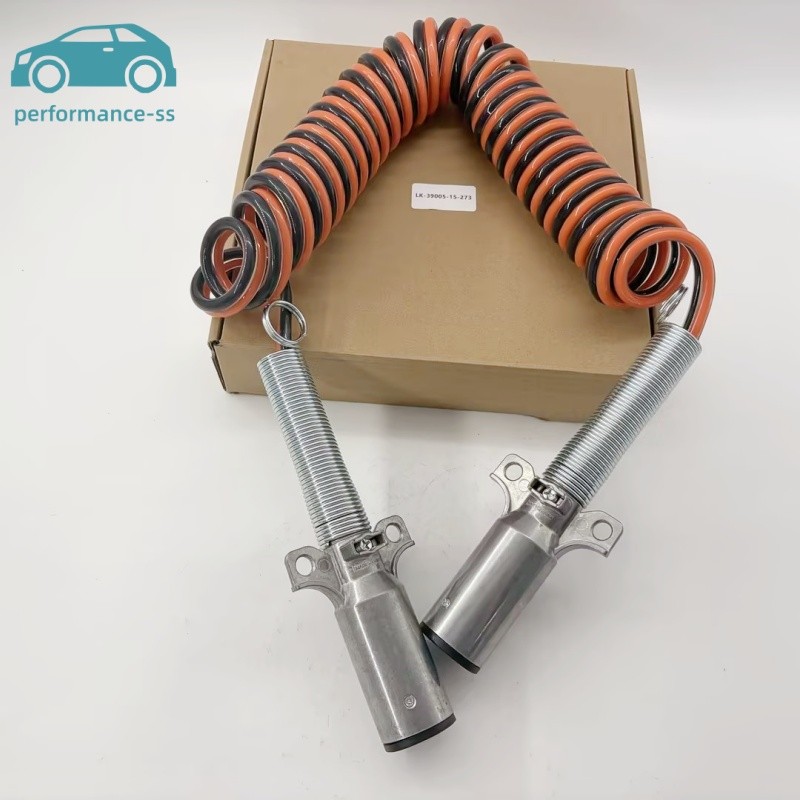 Superior Truck Parts 15 ft Dual Pole Coiled Electric Cable w/ 2 x 12\ Superior Truck Parts 15 ft Dual Pole Coiled Electric Cable w/ 2 x 12\