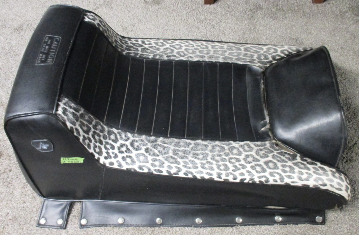Vintage 72 Arctic Cat Puma 440 Snowmobile Seat Vintage 72 Arctic Cat Puma 440 Snowmobile Seat
