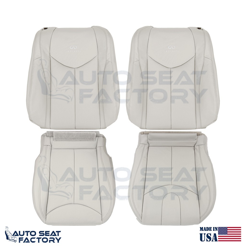 2009 - 2013 Fits Infiniti G37 CONVERTIBLE Front 4PC Gray Vinyl Seat Cover, Perf.