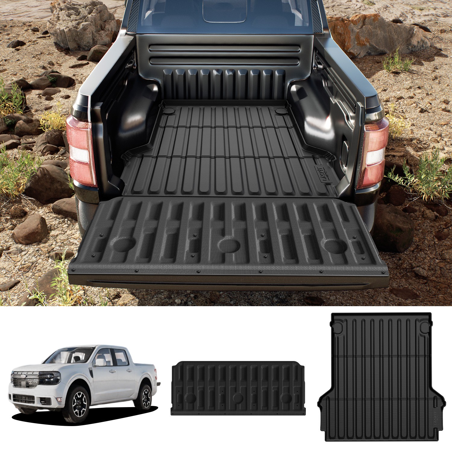 4.5 Ft Truck Bed Mat & Tailgate Mat for Ford Maverick 2022-2026 Tailgate Liner