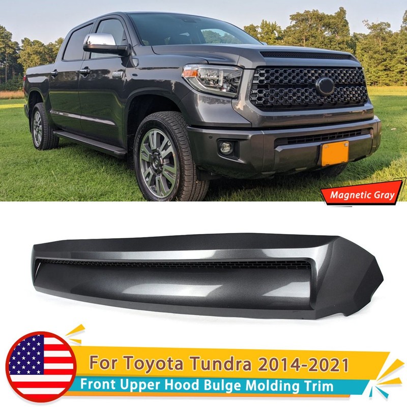 1G3 Magnetic Gray Front Hood Bulge Molding Grille Trim For Toyota Tundra 2014-21 1G3 Magnetic Gray Front Hood Bulge Molding Grille Trim For Toyota Tundra 2014-21