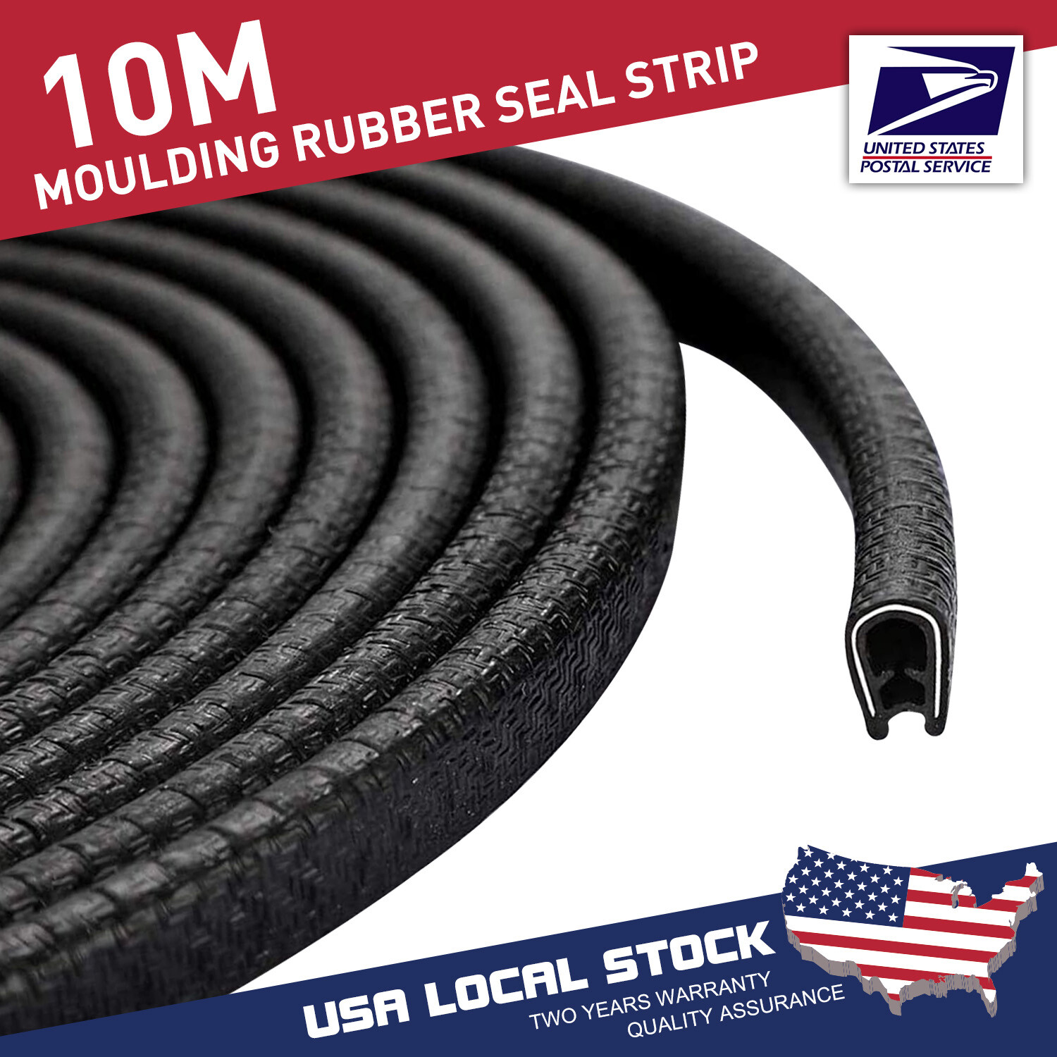 Black 32Ft U Shape Rubber Car Seal Door Edge Guard Molding Trim Protectors Strip
