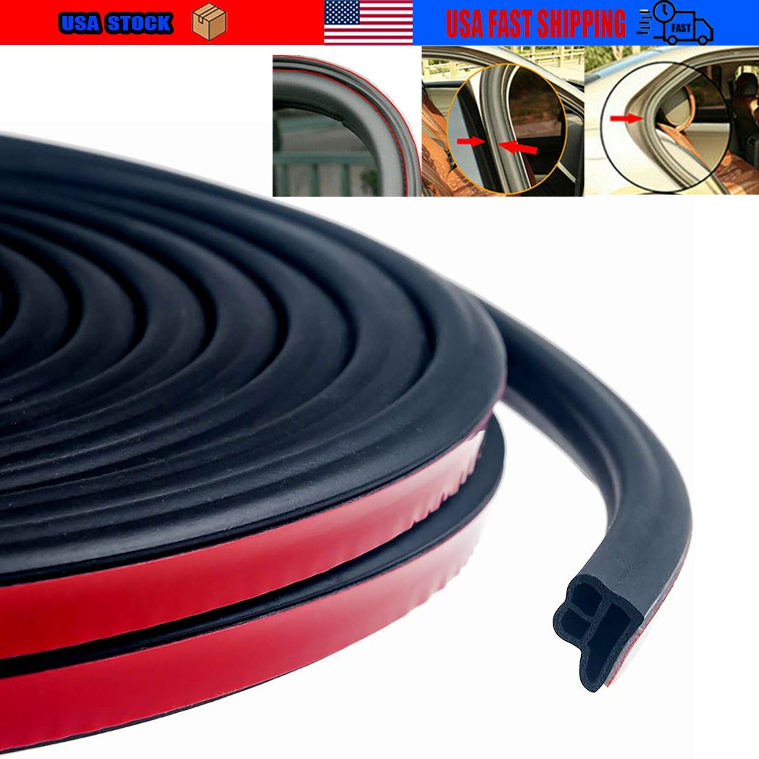 33Ft Rubber Door Seal Strip Automotive Weather Stripping for Car Door Trunk Hood