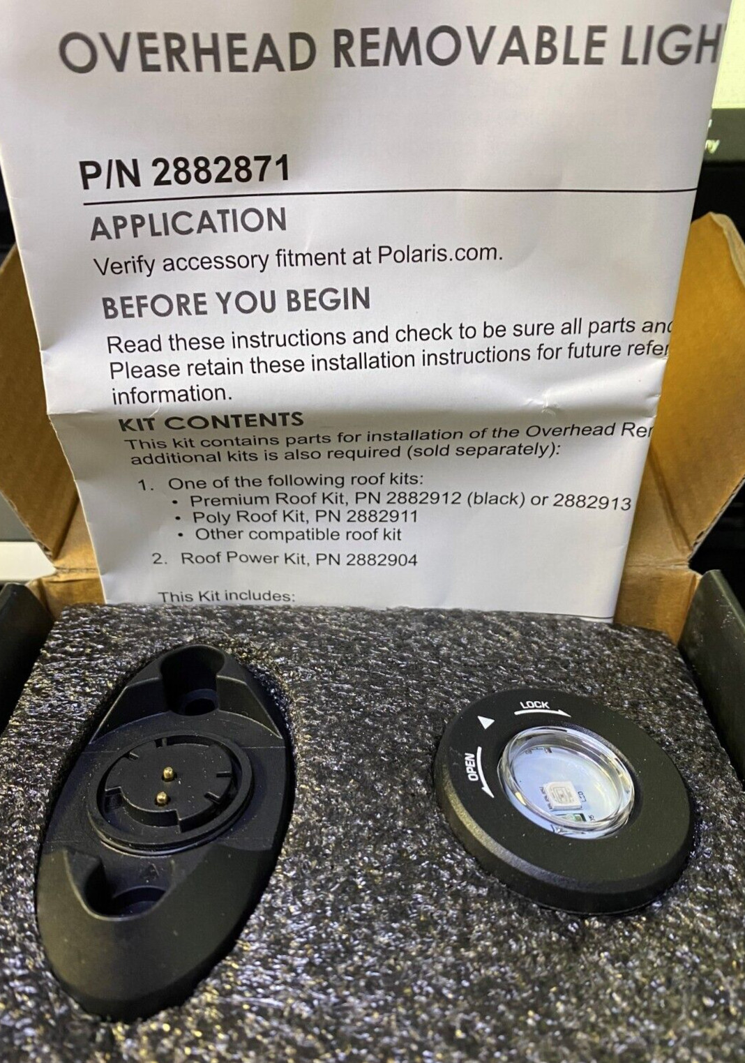 Polaris OEM Multi-Function Cab Dome Light Multi Color Ranger Pro XD UTV 2882871