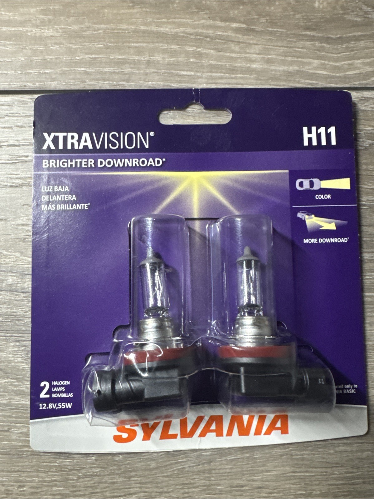 Sylvania Xtra Vision 2 Bulbs H11 55W Head Light Low Beam Replace Made in USA