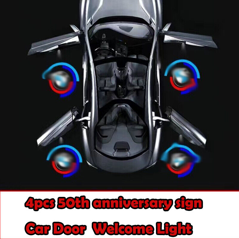 4x Car Door  Welcome Light 50th anniversary Fits For  E60 E63 E90 E92 X1