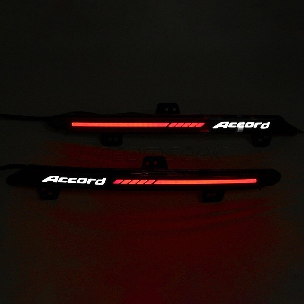 Rear Bumper LED Reflector Lights for Honda Accord 2018-2022 Brake & Turn Signal Rear Bumper LED Reflector Lights for Honda Accord 2018-2022 Brake & Turn Signal