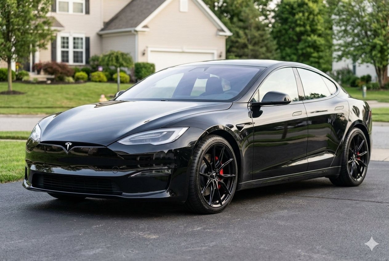 Tesla Model S Wheels, 20” x 10.5”, aggressive fitment.