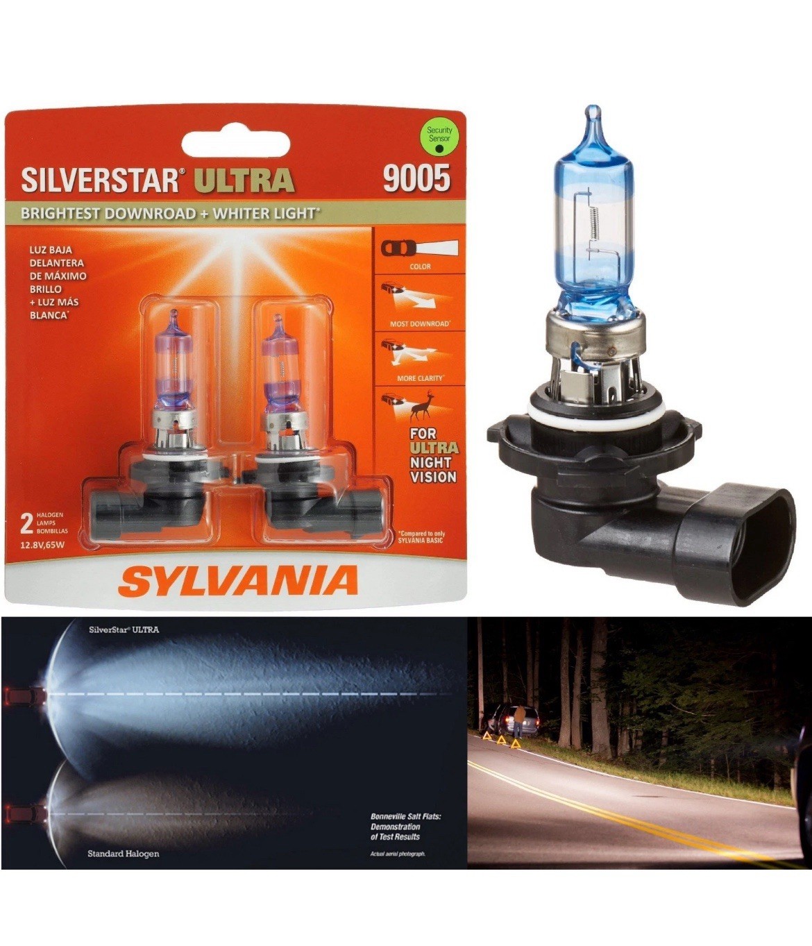 SYLVANIA 9005 SilverStar ULTRA Headlight Bulb Light Lamp Lighting NEW (PAIR) 🔥