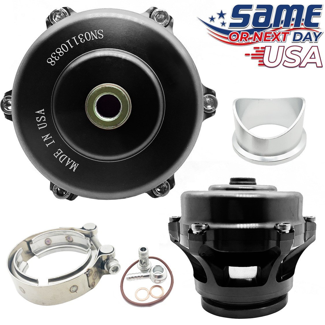Q Series 50mm Blow Off Valve BOV (Ver. 2) fits TIAL V-Band Flange BLACK - USA